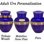 Free Cremation Adult Urn - Shipping Fee Required - Choose Urn Engraving - Burial Vault Option 