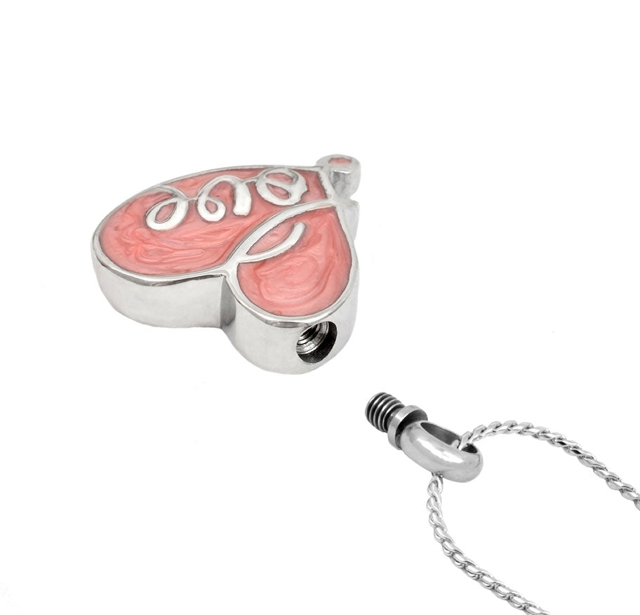 Pink Love Heart Pendant Urn
