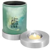 I Love You To The Moon and Back Candle Cremation Urn - Engraving Available - LED Candle Included 