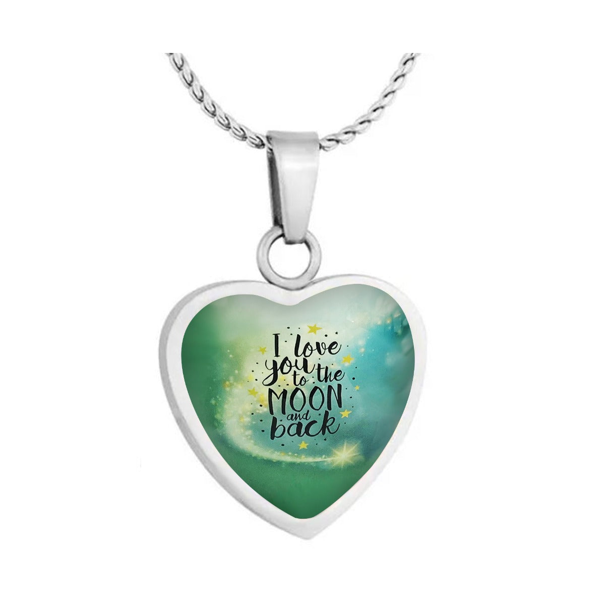 I Love You To The Moon And Back Heart Jewelry Urn - Love Charms® Option