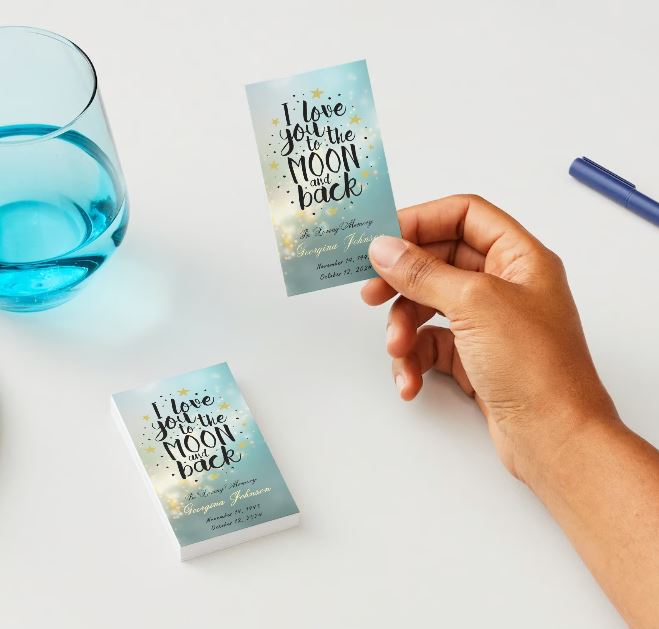 I Love You To The Moon And Back - Your Wings Were Ready Memorial Cards - Funeral  Cards - Celebration of Life Cards