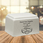 Loved For A Lifetime Cultured Marble Cream Baby Urn - Free Engraving