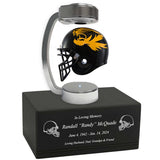 Football Adult or Medium Cremation Urn & University of Missouri Tigers Hover Helmet Décor - Free Engraving