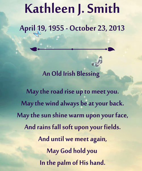 Irish Blessing Poem Urn