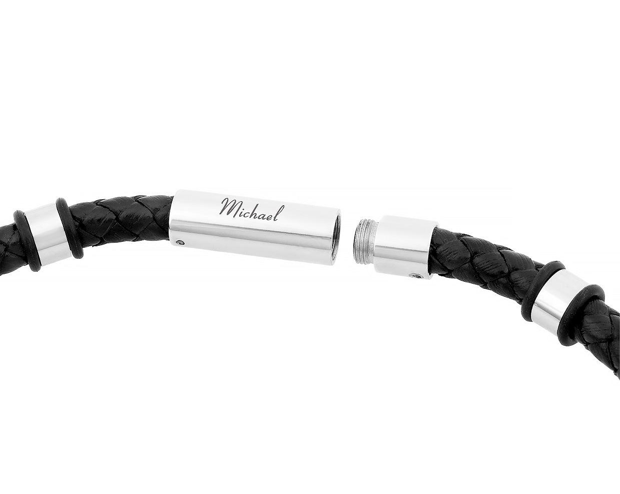 Black Cord Cylinder Bracelet Cremation Urn