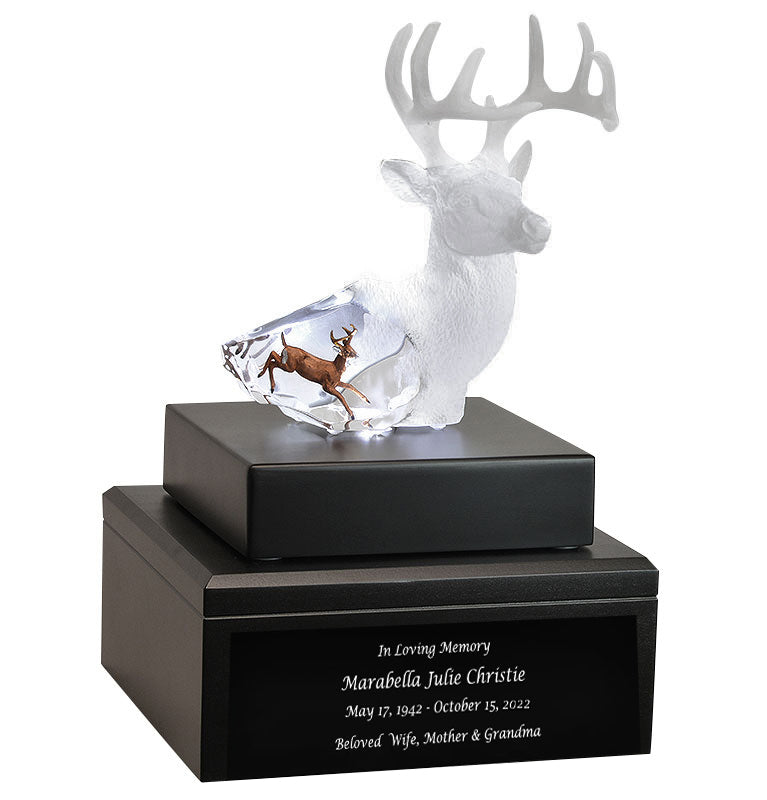 Majestic Spirit Deer Lucite Art Cremation Urn