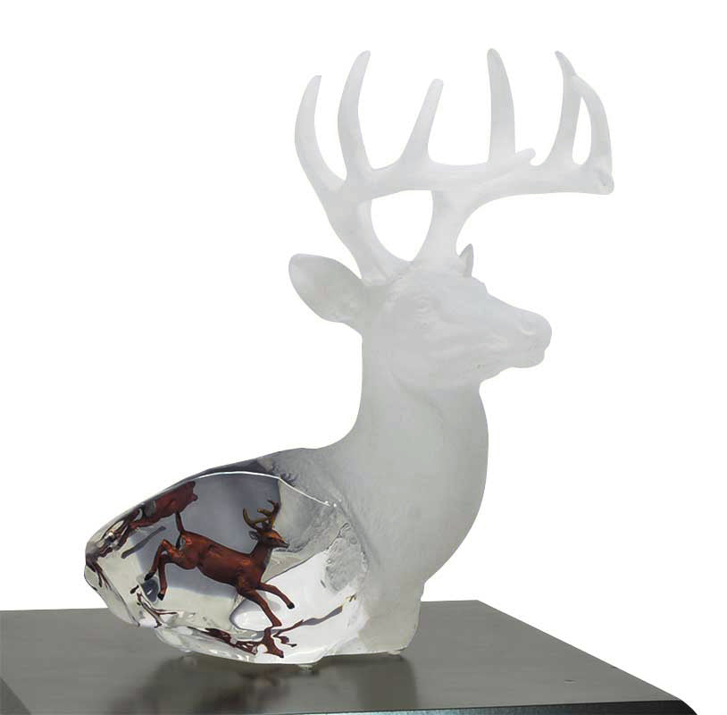 Majestic Spirit Deer Lucite Art Cremation Urn