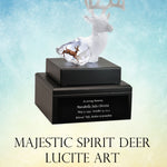 Majestic Spirit Deer Lucite Art Cremation Urn