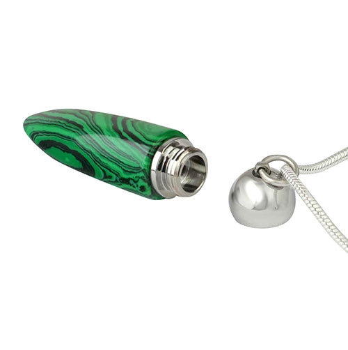 Malachite Crystal Cremation Jewelry Urn 