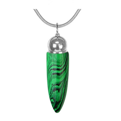 Malachite Crystal Cremation Jewelry Urn 