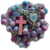 Pastel Pink Rosary Necklace Urn