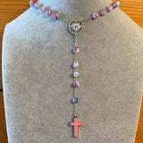 Pastel Pink Rosary Necklace Urn