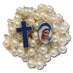 Marian Blue And White Rosary Necklace Urn