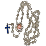 Marian Blue And White Photo Rosary Necklace Urn