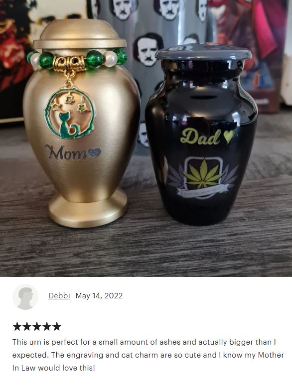 Until We Meet Again Marijuana Mini Urn - Love Charms® Option