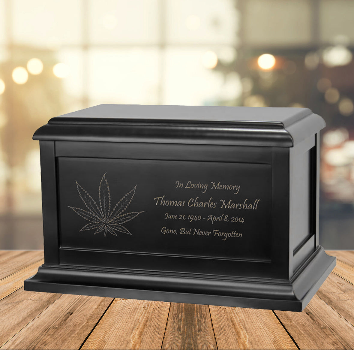 Marijuana Leaf Adult Cremation Urn