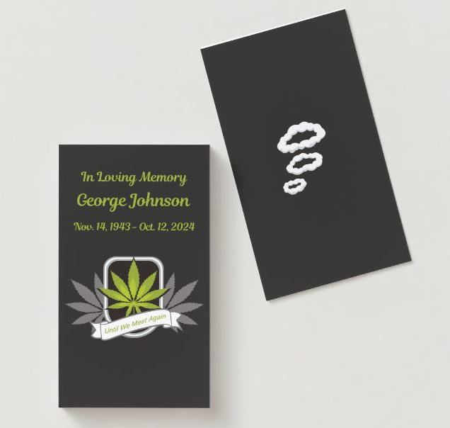 Until We Meet Again Marijuana Memorial Cards - Funeral  Cards - Celebration of Life Cards