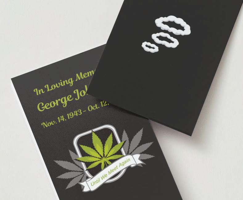 Until We Meet Again Marijuana Memorial Cards - Funeral  Cards - Celebration of Life Cards