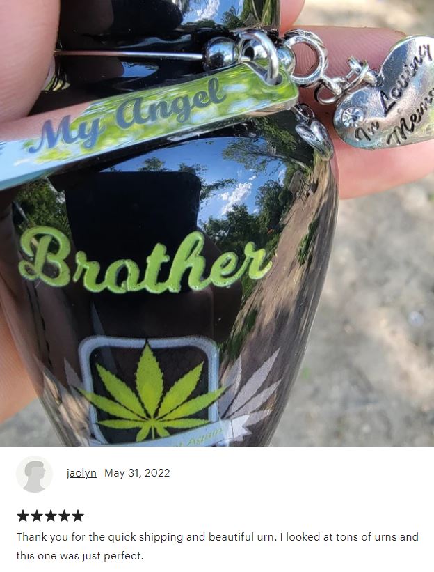 Until We Meet Again Marijuana Mini Urn - Love Charms® Option