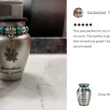 Marijuana Leaf Silver Keepsake Urn - Love Charms® Option