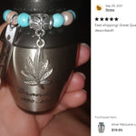 Marijuana Leaf Silver Keepsake Urn - Love Charms® Option