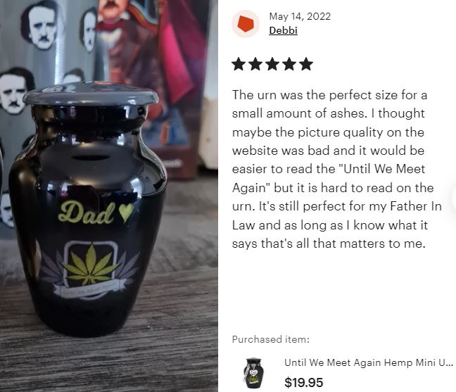 Until We Meet Again Marijuana Mini Urn - Love Charms® Option