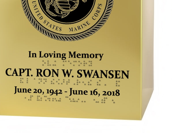 Military Branches of Service Braille Urn