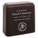United States Marine Corps Cultured Marble Niche Cremation Urn - 12 Color Choices - Vault Option