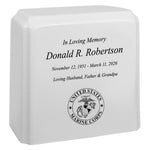 United States Marine Corps Cultured Marble Niche Cremation Urn - 12 Color Choices - Vault Option
