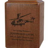 US Marine Corps Helicopter Memorial  - Laser Engraved Urn