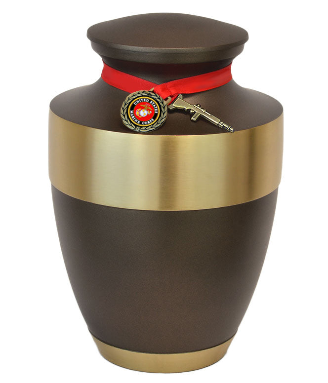 US Marine Corps Master Rifle Cremation Urn - Adult Military Rifle Urn - Pro Diamond Engraving