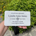 Genuine White Marble Marker - Free Engraving & Icon