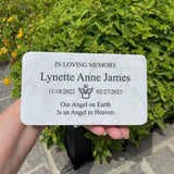 Genuine White Marble Marker - Free Engraving & Icon