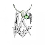 Freemason Cremation Ash Pendant Urn - Love Charms Option