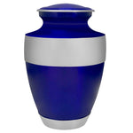 Navy Blue Pewter Cremation Adult Urn - Tribute Wreath™ - Pro Diamond Engraving