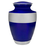 Navy Blue Pewter Cremation Adult Urn - Tribute Wreath™ - Pro Diamond Engraving