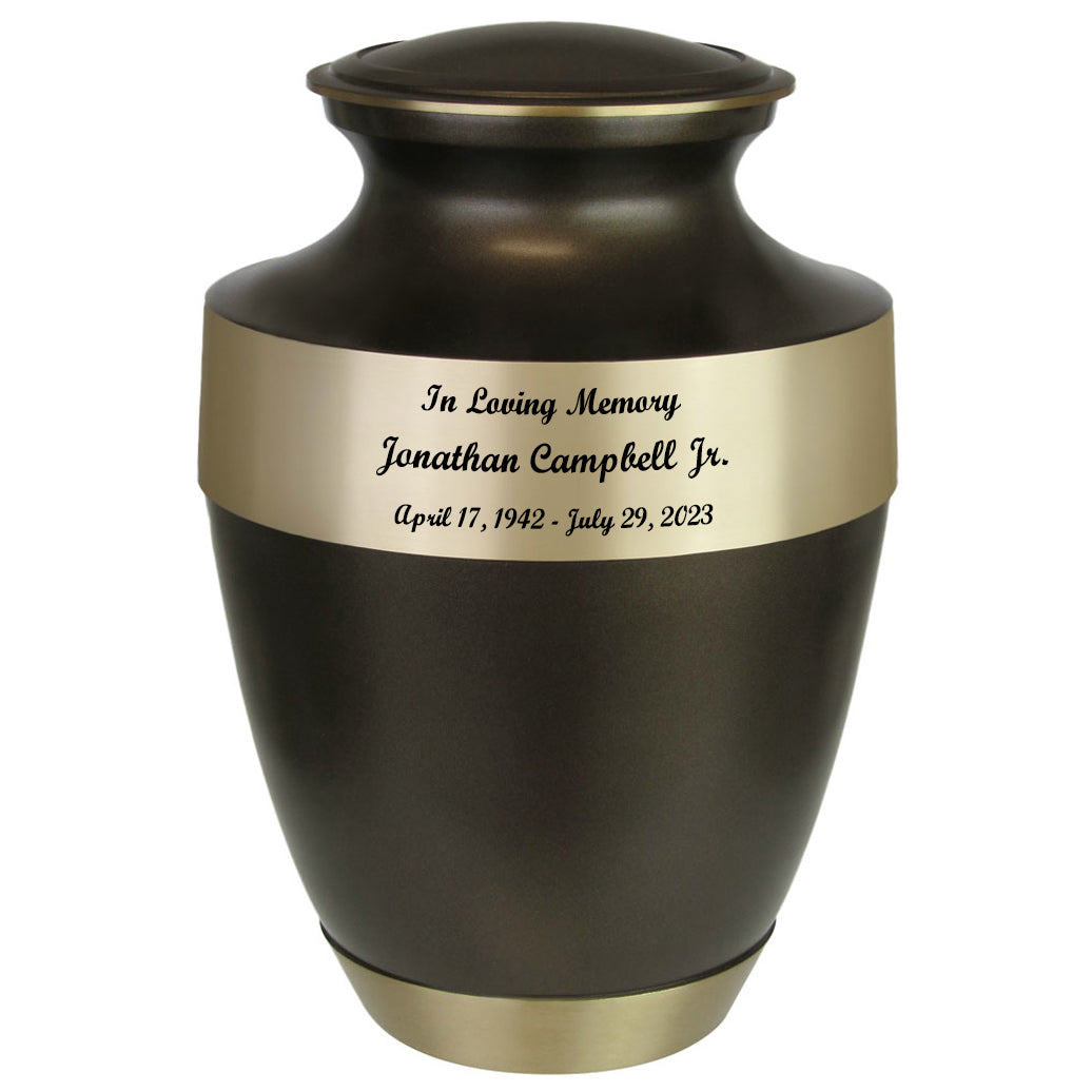 Master Brass Cremation Adult Urn - Tribute Wreath™ - Pro Diamond Engraving