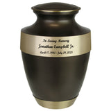 Master Brass Cremation Adult Urn - Tribute Wreath™ - Pro Diamond Engraving
