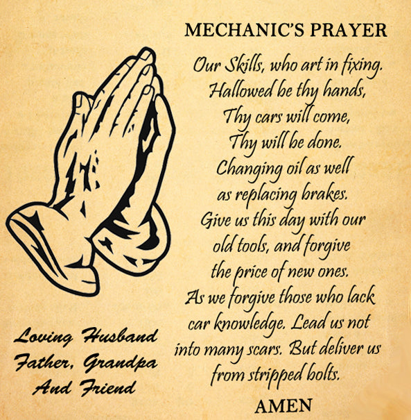 Mechanics Prayer Wood Cremation Urn - Photo Option or Praying Hands