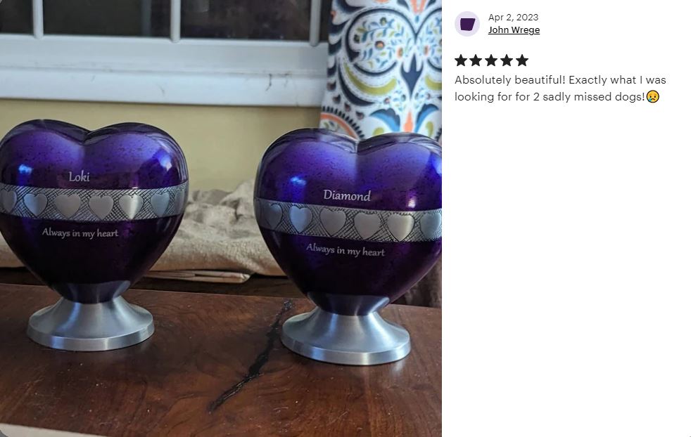 Purple Hearts Medium Urn