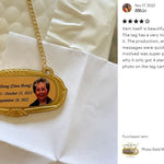 Photo Gold Medallion Urn Name Plates - Birth & Passing Stone Option