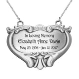 Heart Medallion Urn Name Plate - Birth & Passing Stone Option