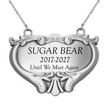 Pet Heart Medallion Urn Name Plate - Dog or Cat