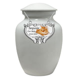 Pet Photo Heart Medallion Urn Name Plate - Dog or Cat