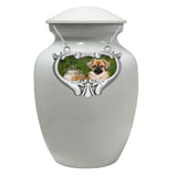 Pet Photo Heart Medallion Urn Name Plate - Dog or Cat