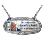 Photo Medallion Urn Name Plates - Birth & Passing Stone Option