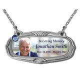 Photo Medallion Urn Name Plates - Birth & Passing Stone Option