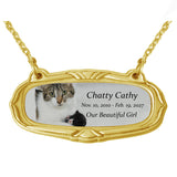 Pet Photo Gold Medallion Urn Name Plate - Dog or Cat