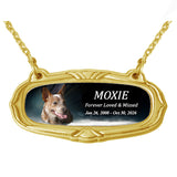 Pet Photo Gold Medallion Urn Name Plate - Dog or Cat