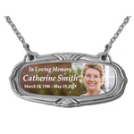 Photo Medallion Urn Name Plates - Birth & Passing Stone Option
